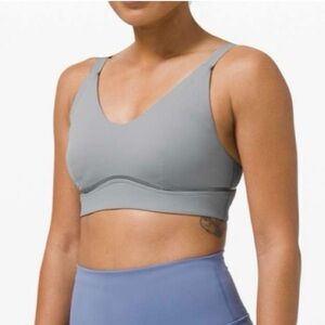 LULULEMON Radiant Motion Sports Bra sz 10 Rhino Grey Med support B/C